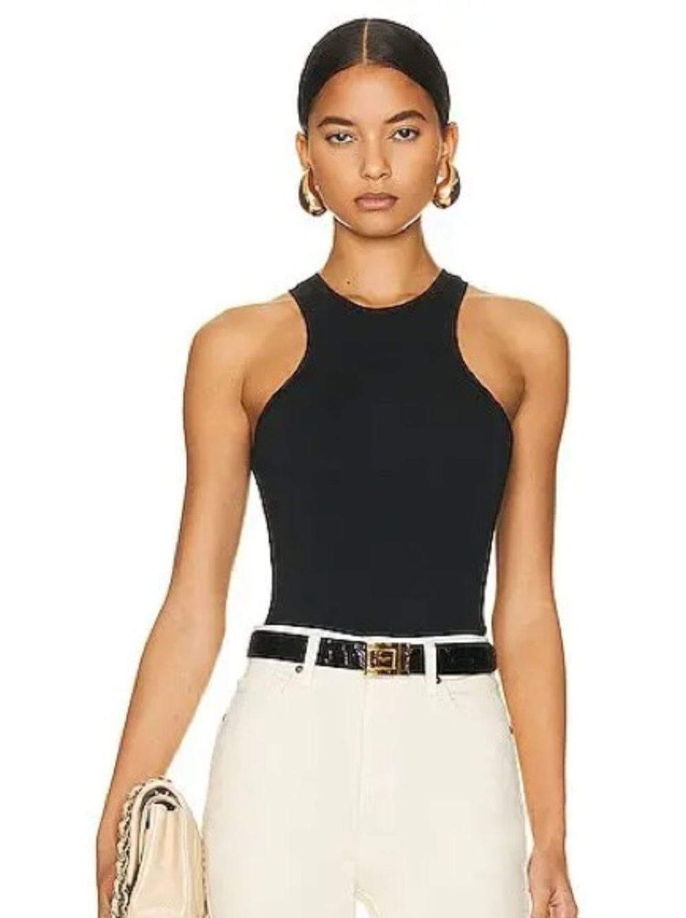 NWOT HELSA Organic Jersey Double Halter Bodysuit
